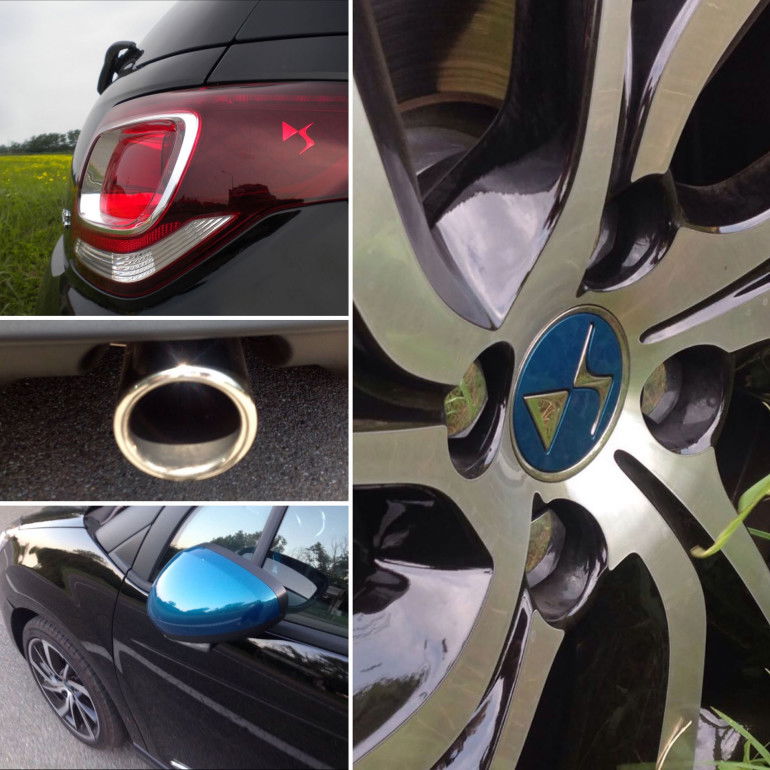 Fari, marmitta, specchietti e cerchioni con logo della DS 1.2