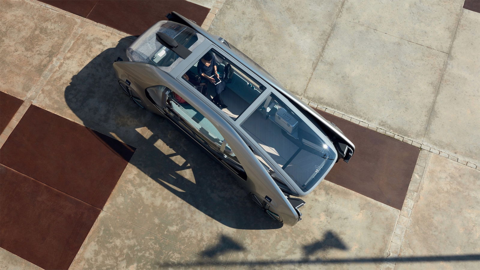 Renault ez-go vista dall'alto piazza