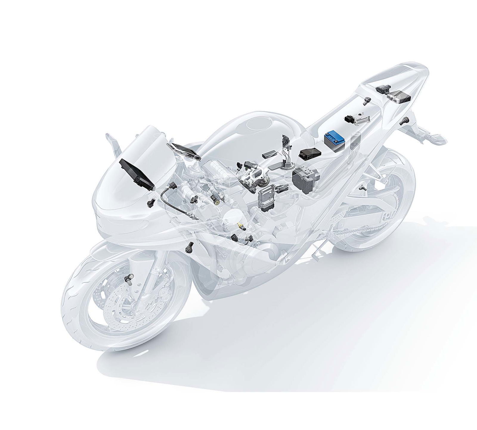 Piattaforma inerziale e sensori sulla moto