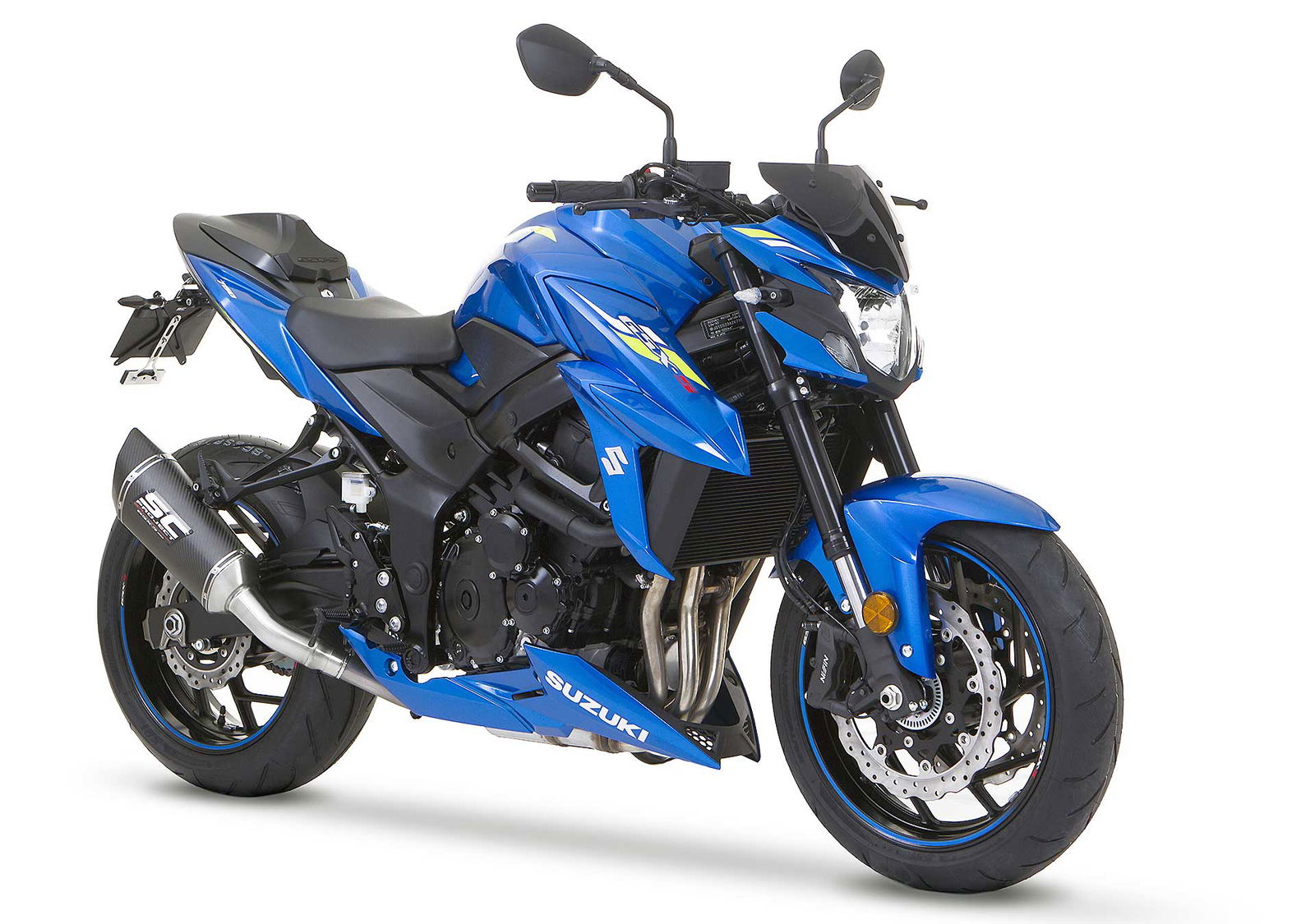SUZUKI GSX-S 750 Yugen moto blu laterale