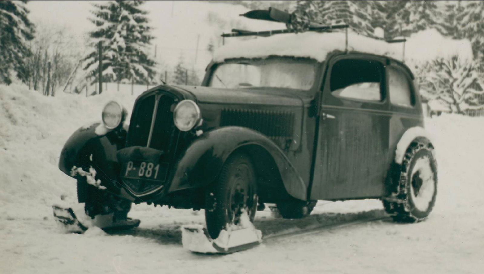 Primi esperimenti anteguerra di Škoda di auto che possano affrontare la neve