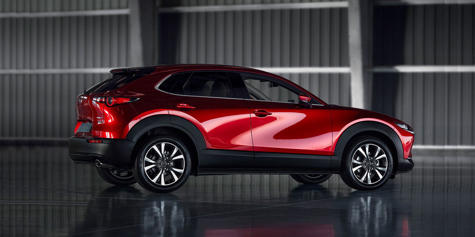 mazda_cx-30 rossa vista posteriore