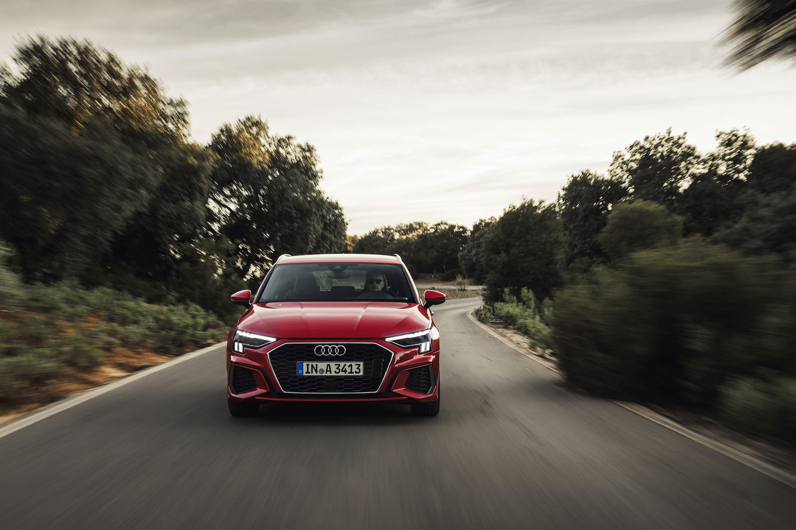 Audi A3 Sportback rossa, test drive