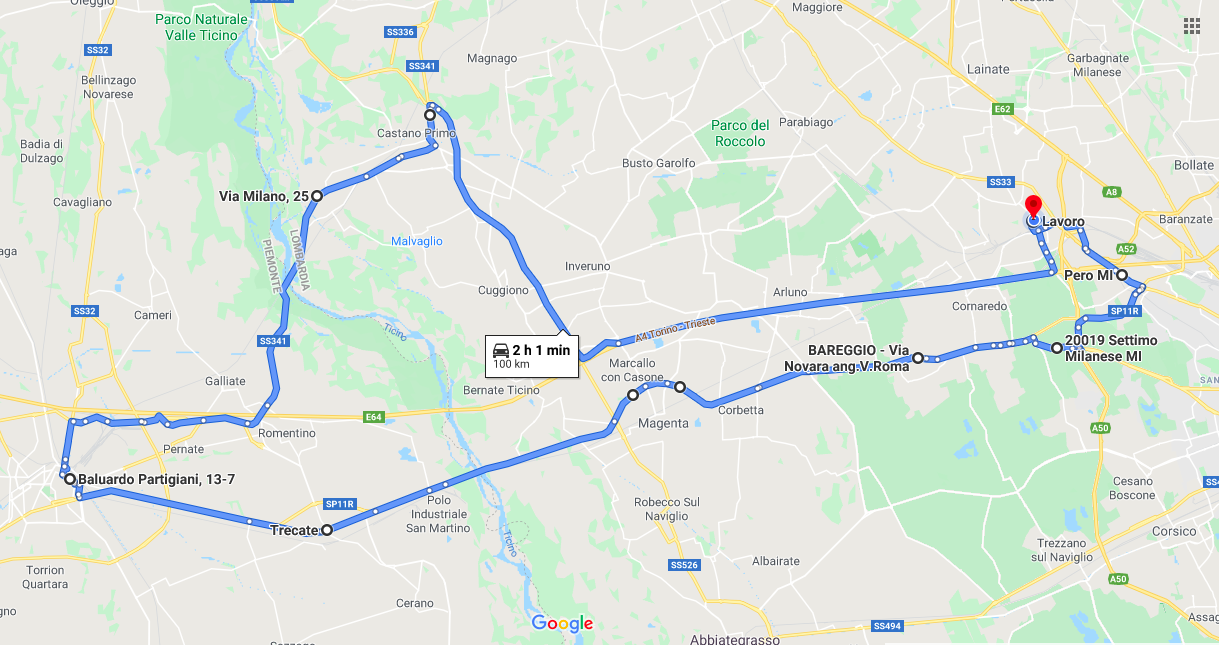 Prova consumi RED percorso