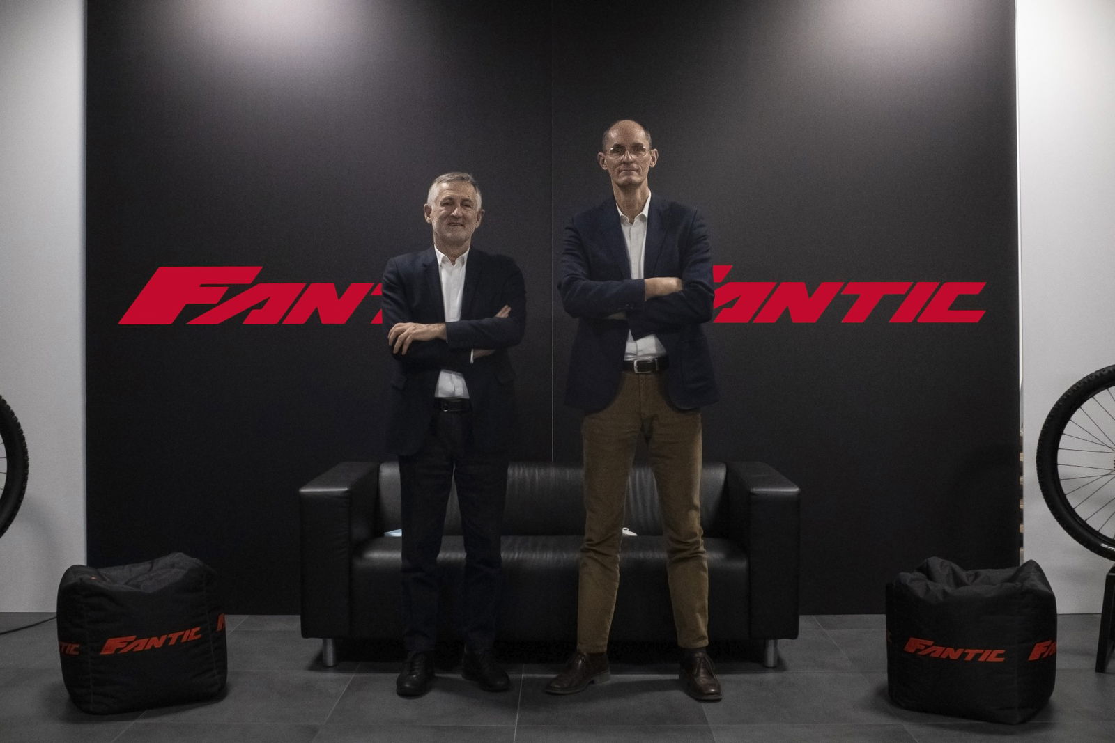 Mariano Roman e Vittorino Filippas, foto statica su backdrop Fantic