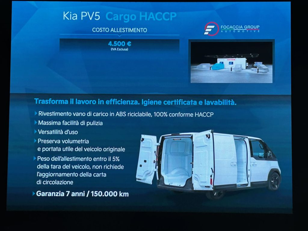 Kia PV5 HACCP